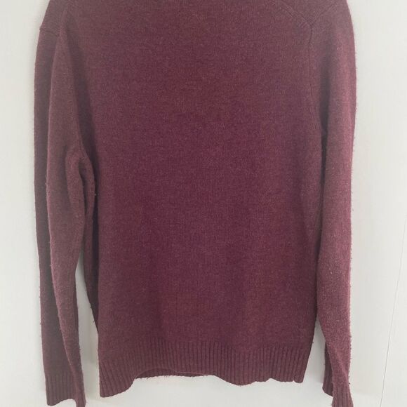 Black Brown 1826 maroon V-neck Sweater Lambswool Blend M - Picture 4 of 4